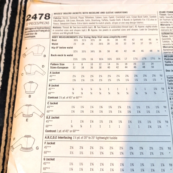 Simplicity 2478 size 16,18,20,22,24 pattern only - Picture 2 of 3